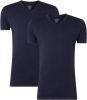Claesens T shirts 2 pack V neck T shirt SS Blauw online kopen