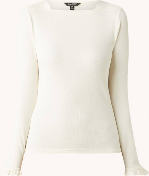 Ralph Lauren Top met ribstructuur en ruches