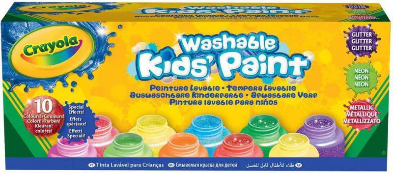 Crayola 10 Potjes Afwasbare Verf Met Special Effects