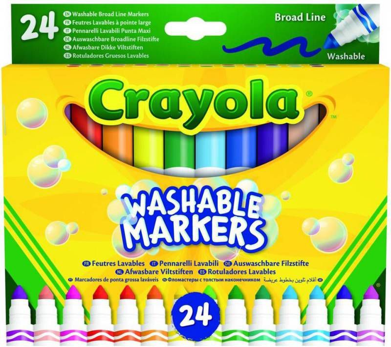Crayola Washable Markers Kegelpunt Junior 24 delig