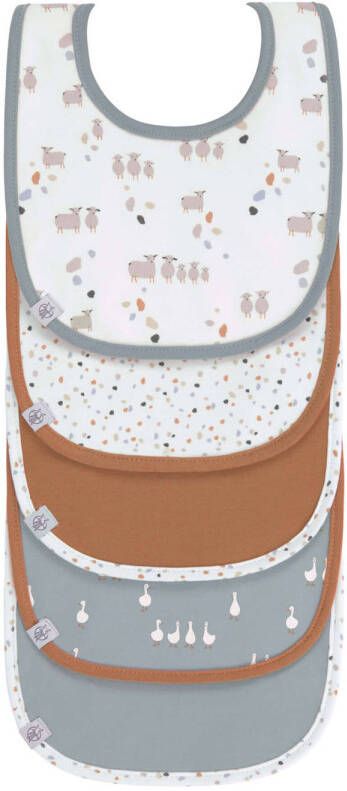 Lässig Slab Tiny Farmer Blauw Set Van 5 Slabben Katoen Polyester 21, 5 Centimeter X 29 Centimeter