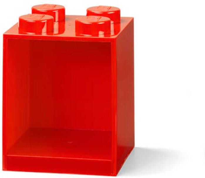 LEGO Iconic Brick Boekenplank, Rood Polypropyleen