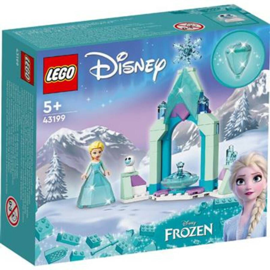 Lego 43199 Disney Binnenplaats van Elsa's Kasteel Diamant Jurk set, Prinsessen Speelgoed met Frozen 2 Mini Poppetjes