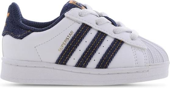 Adidas Originals Superstar sneakers wit/denim