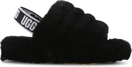 Ugg Fluff Yeah Slide Open Teen voor Kinderen in Black,| Shearling
