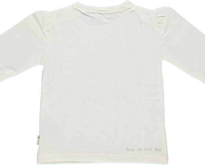 Bess ! Meisjes Shirt Lange Mouw -- Off White Katoen/elasthan