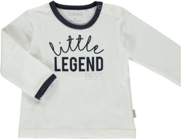 Bess ! Jongens Shirt Lange Mouw Maat 56 Wit Katoen/elasthan