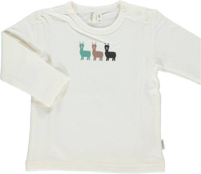 Bess ! Unisex Shirt Lange Mouw -- Off White Katoen/elasthan