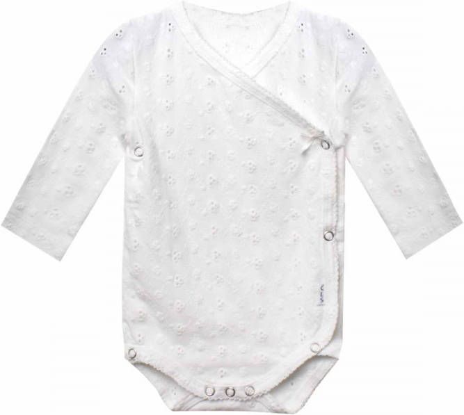 Claesens ! Meisjes Romper Lange Mouw -- Wit Katoen/lycra