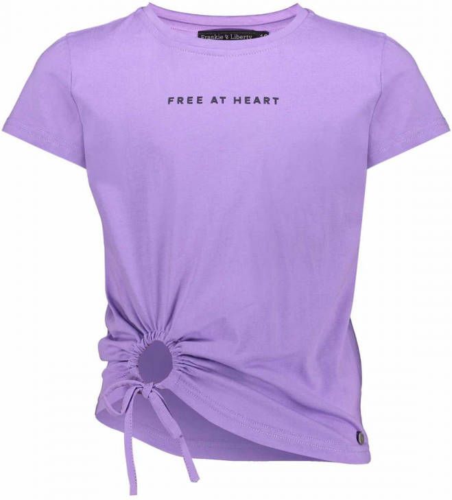Frankie & Liberty ! Meisjes Shirt Korte Mouw -- Paars Katoen