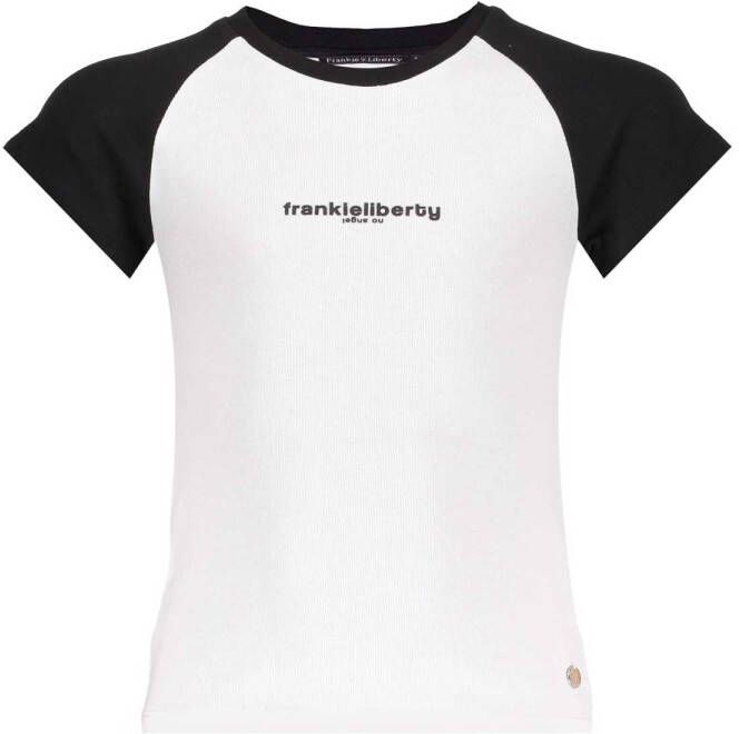 Frankie & Liberty ! Meisjes Shirt Korte Mouw -- Wit Katoen