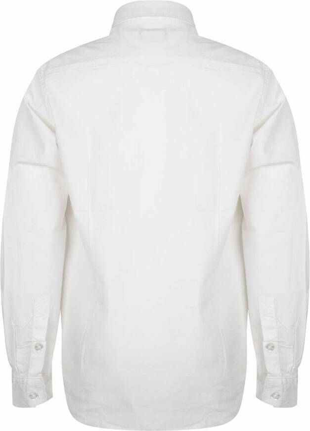 ! Jongens Blouse Lange Mouw Maat 104 Wit Katoen/elasthan