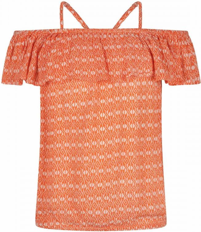 Indian Blue Jeans ! Meisjes Shirt Korte Mouw -- All Over Print Viscose