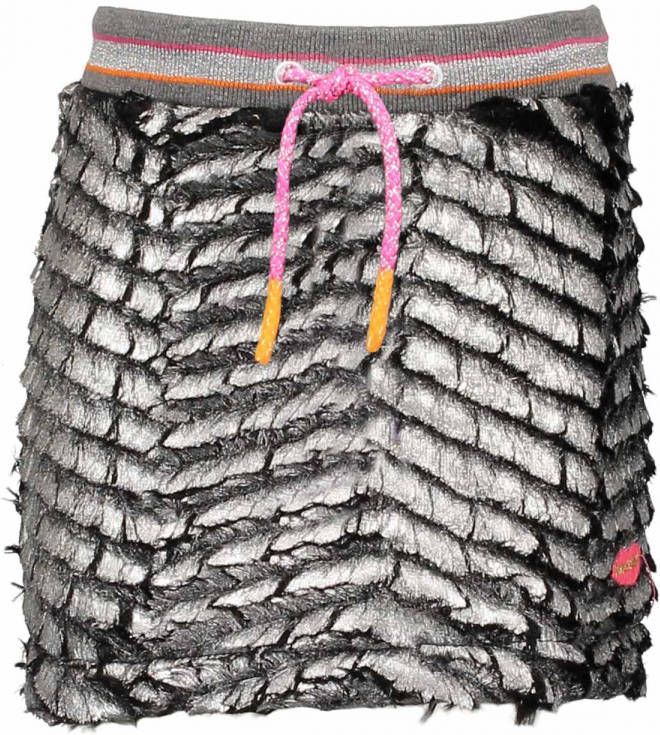 Kidz-art ! Meisjes Rok Maat 92 Zilver Polyester