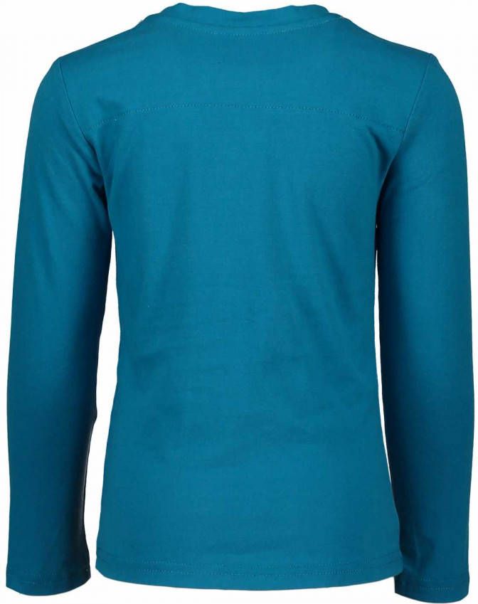 Kidz-art ! Meisjes Shirt Lange Mouw Maat 92 Blauw Katoen/elasthan