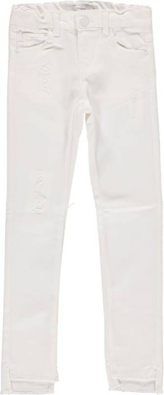 name it ! Meisjes Lange Broek -- Wit Katoen/polyester/elasthan