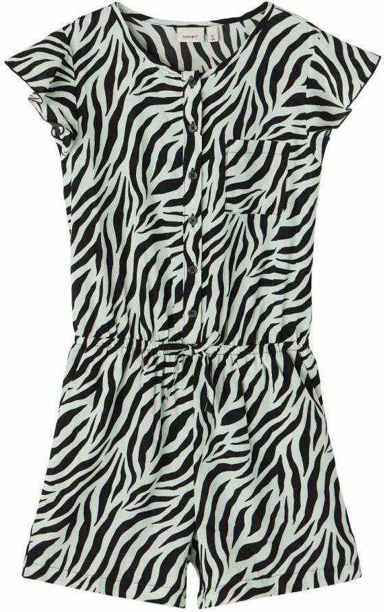 NAME IT KIDS jumpsuit NKFKINAYA van gerecycled polyester groen/zwart