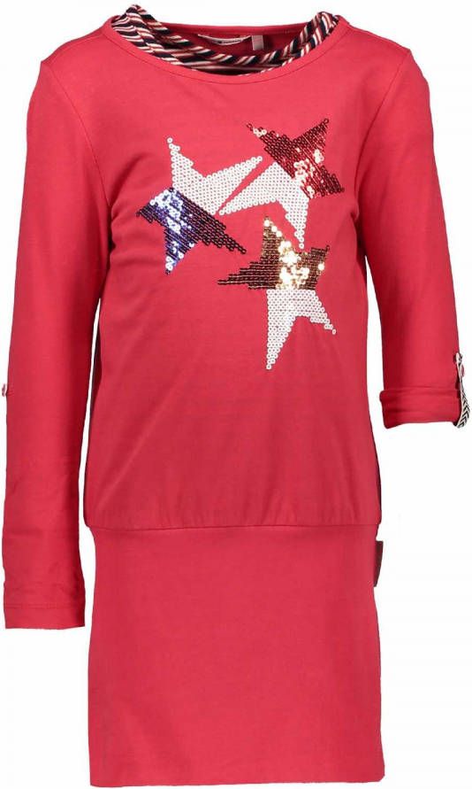 NoNo ! Meisjes Jurk Maat 152 Rood Katoen/elasthan