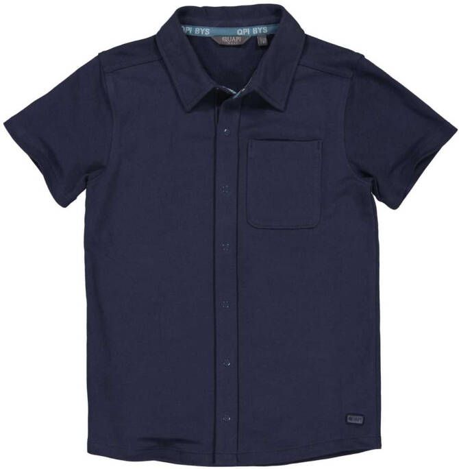 Quapi ! Jongens Blouse Korte Mouw -- Donkerblauw Katoen/elasthan