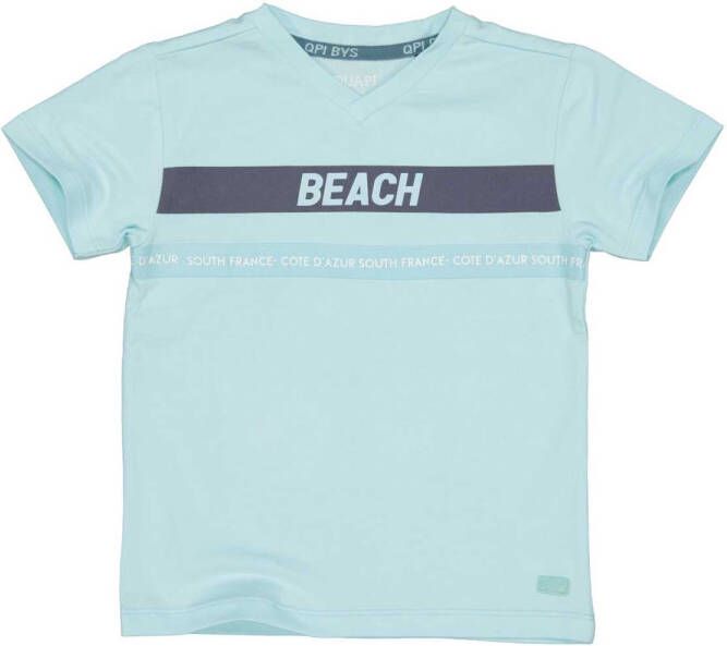 Quapi ! Jongens Shirt Korte Mouw -- Blauw Katoen/elasthan