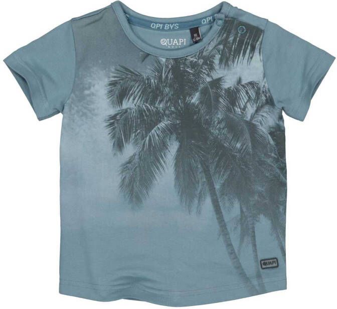 Quapi ! Jongens Shirt Korte Mouw -- Blauw Katoen/elasthan