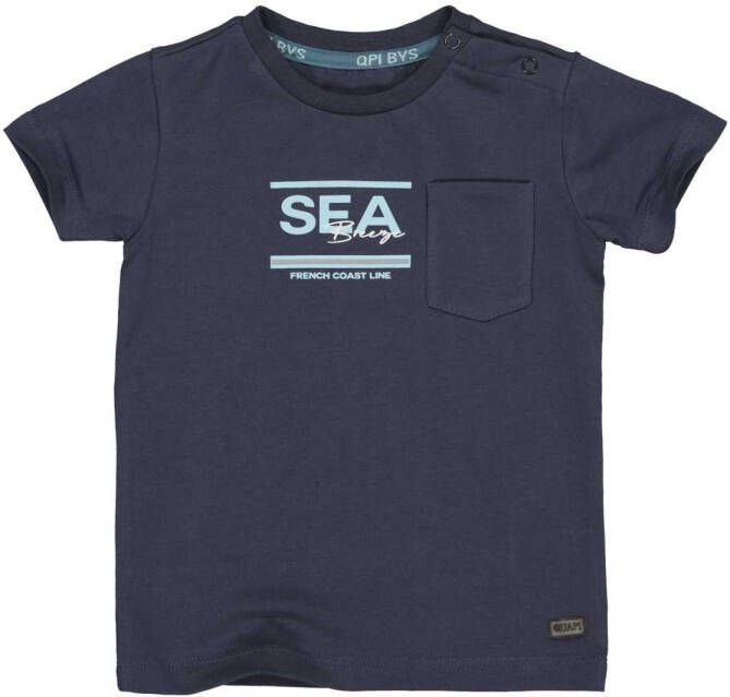 Quapi ! Jongens Shirt Korte Mouw -- Donkerblauw Katoen/elasthan
