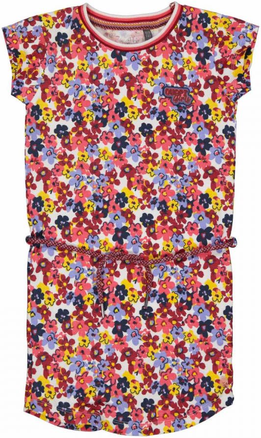Quapi Girls gebloemde T shirtjurk Maaike roze/multicolor