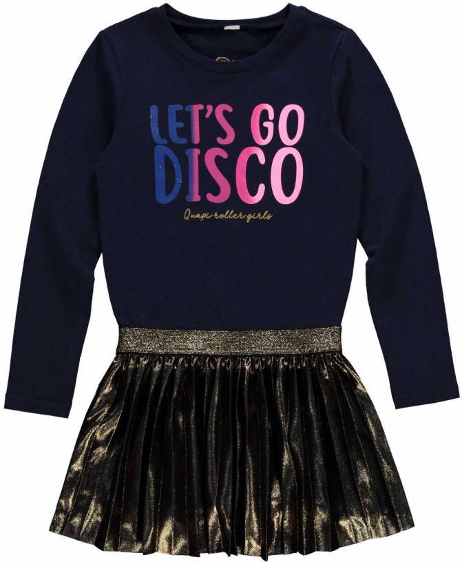 Quapi ! Meisjes Jurk Maat 92 Donkerblauw Katoen/polyester/elasthan