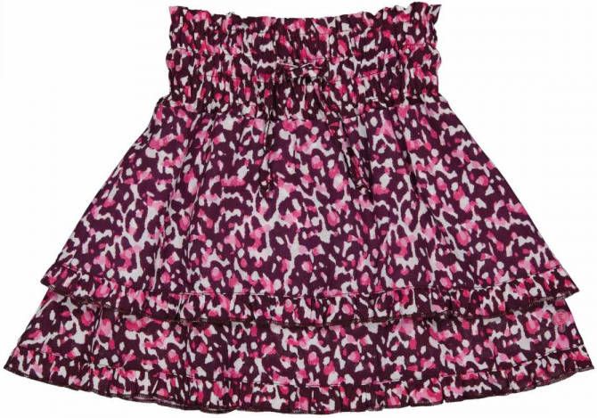 Quapi Girls rok Malou met panterprint donkerroze/roze