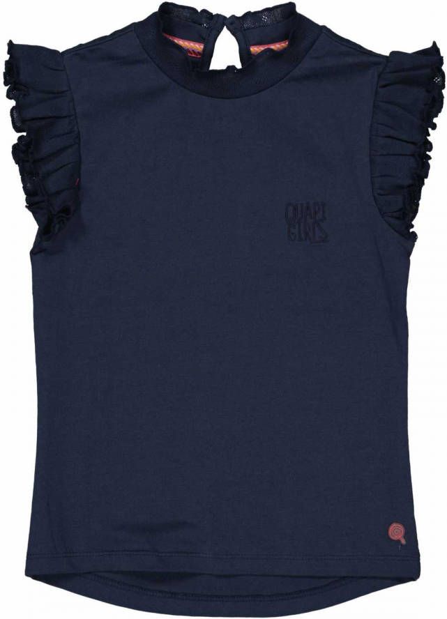 Quapi ! Meisjes Shirt Korte Mouw -- Donkerblauw Katoen/elasthan