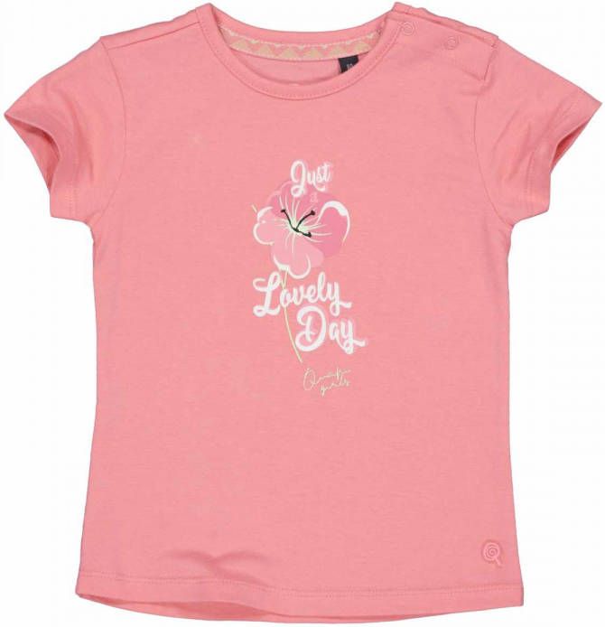 Quapi ! Meisjes Shirt Korte Mouw -- Roze Katoen/elasthan