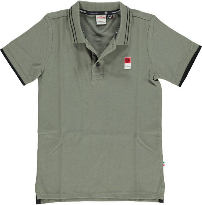 VINGINO ! Jongens Polo Korte Mouw Maat 164 Legergroen Katoen