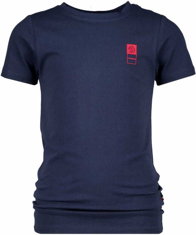 VINGINO ! Jongens Shirt Korte Mouw -- Donkerblauw Katoen/elasthan