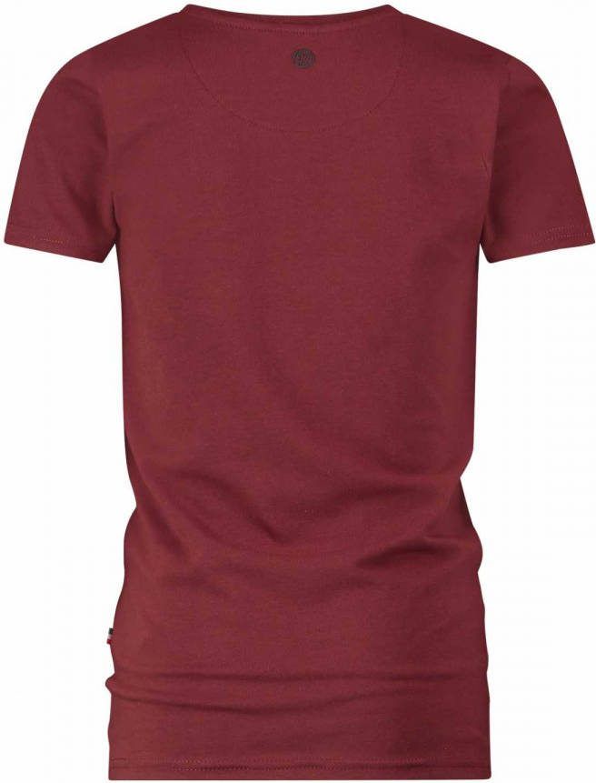 Vingino ! Jongens Shirt Korte Mouw Maat 104 Aubergine Katoen/elasthan