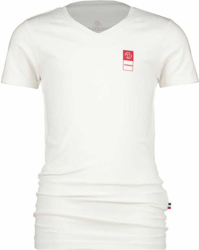 VINGINO ! Jongens Shirt Korte Mouw -- Wit Katoen/elasthan
