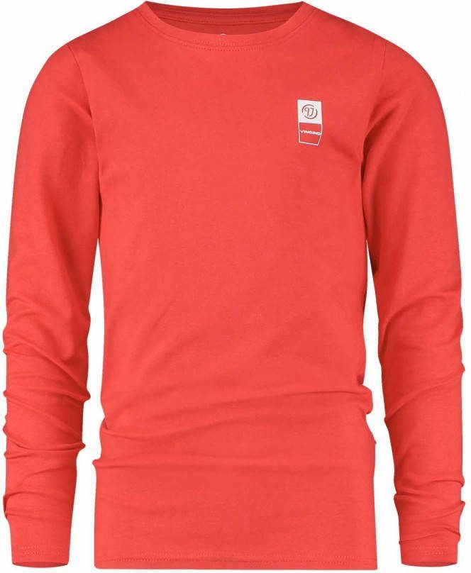 VINGINO ! Jongens Shirt Lange Mouw -- Rood Katoen/elasthan