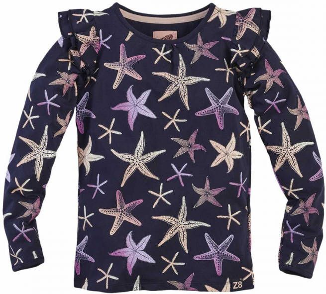 Z8 ! Meisjes Shirt Lange Mouw -- All Over Print Katoen/elasthan