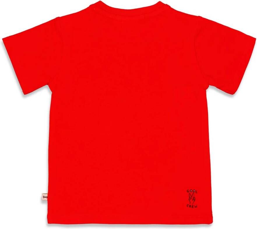 Feetje ! Jongens Shirt Korte Mouw -- Rood Katoen/elasthan