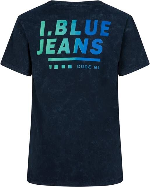 Indian Blue Jeans Blauwe T shirt T shirt L.blue Rainbow WAshed