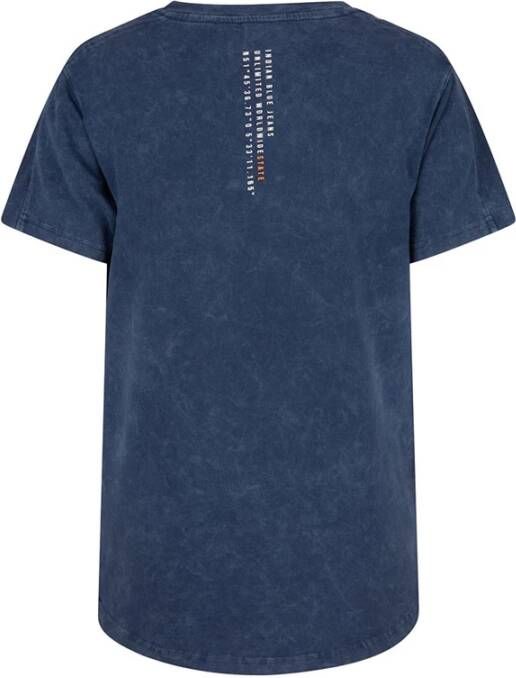 Indian Blue Jeans T shirt met printopdruk donkerblauw