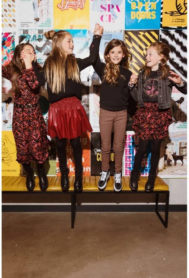 Indian Blue Jeans leatherlook rok IBGW21 6134 rood