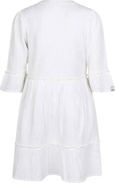 Indian Blue Jeans Witte Mini Jurk Festival Dress Structure