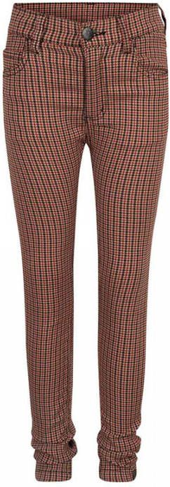 Indian Blue Jeans geruite skinny broek donkerrood