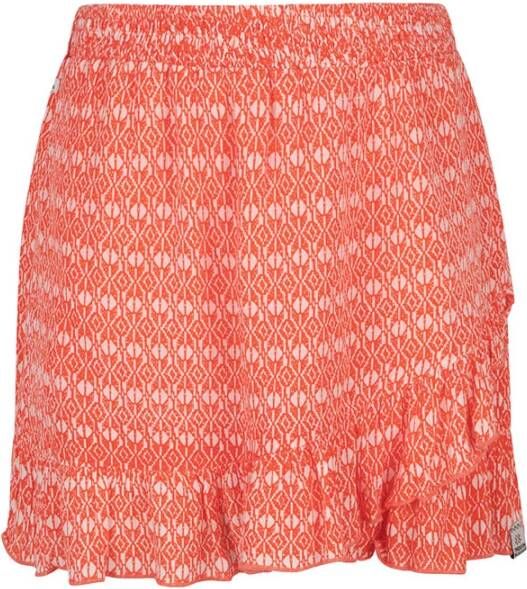 Indian Blue Jeans rok met all over print oranje/wit