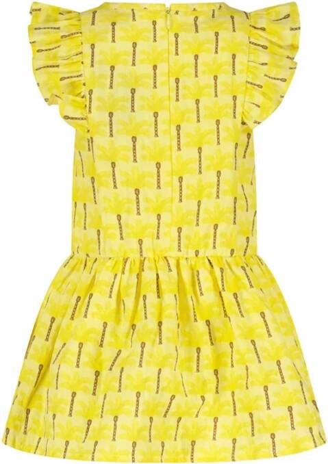 Like Flo Gele Mini Jurk Aop Woven Ruffle Dress