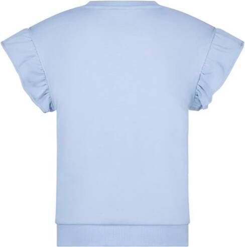 Like Flo Lichtblauwe T shirt Ss Sweater Crochet Flower