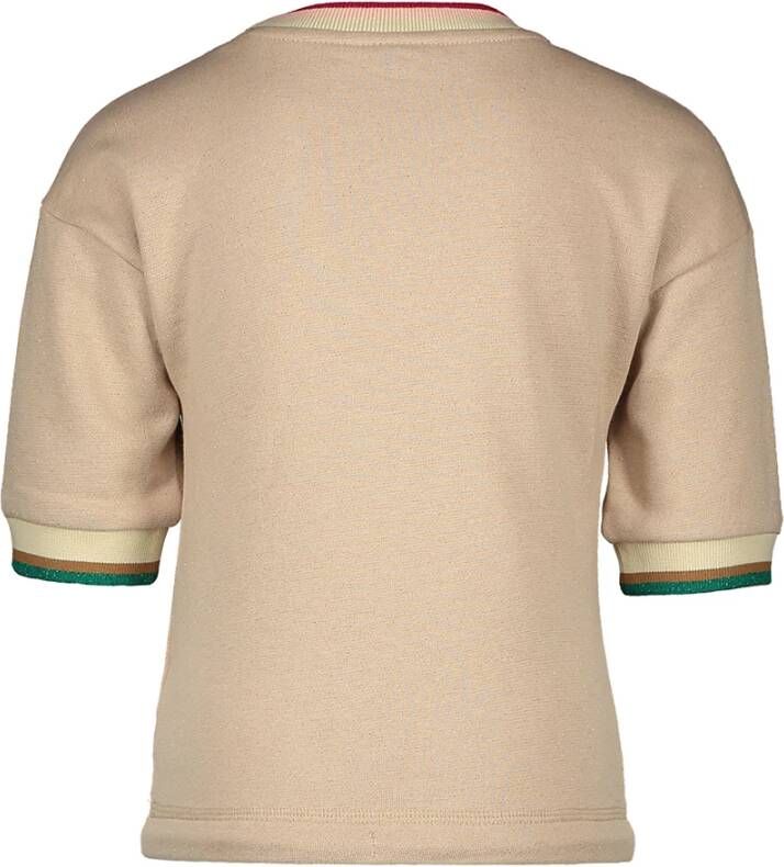 Flo ! Meisjes Shirt Korte Mouw Maat 116 Beige Katoen/polyester/elasthan