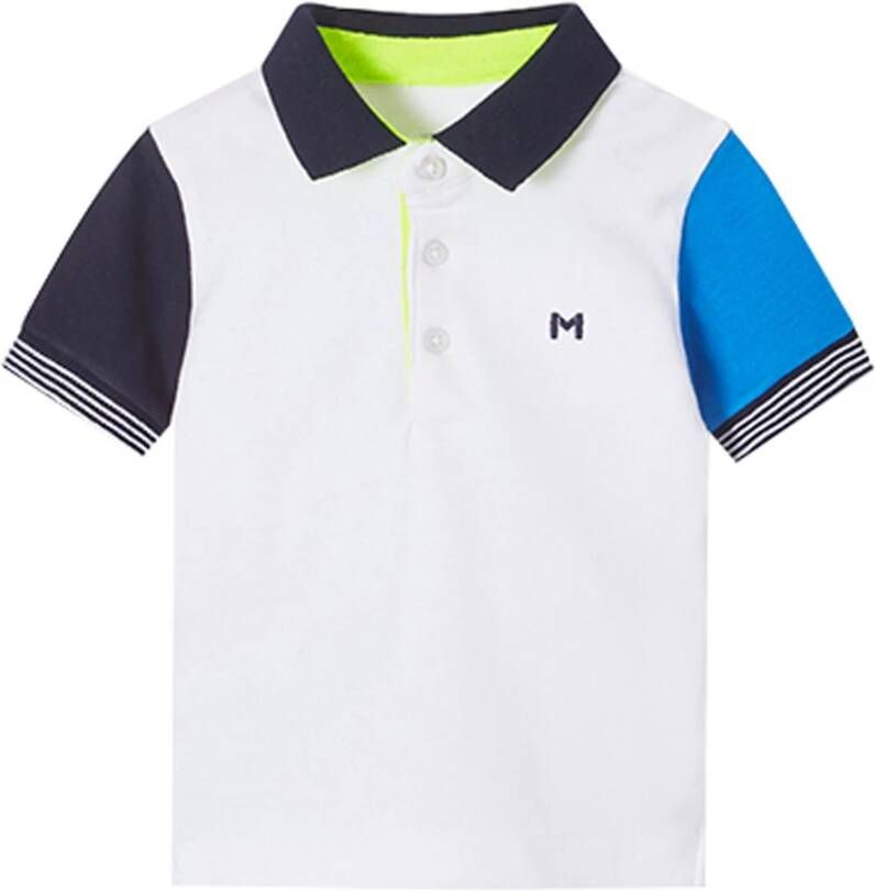 Mayoral ! Jongens Polo Korte Mouw -- Wit Katoen/elasthan