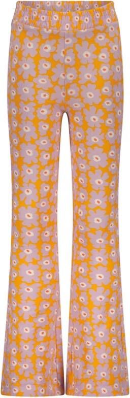 Moodstreet Lila Flared Broek Flared Jersey Pants Aop Flower