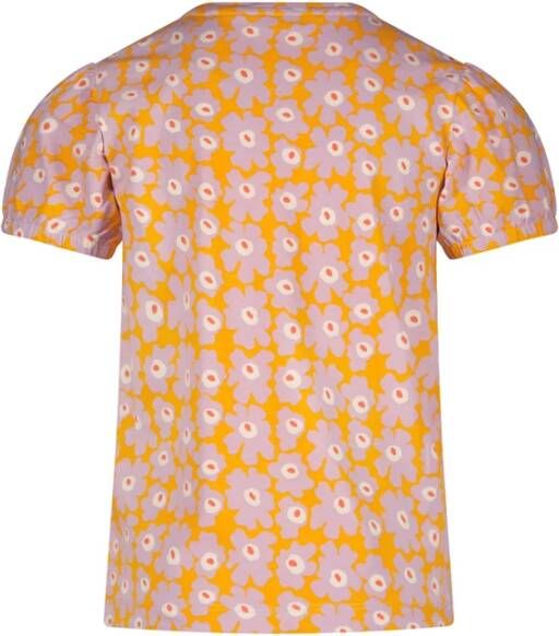 Moodstreet Lila T shirt T shirt Aop Flower With Puffed Sleeve